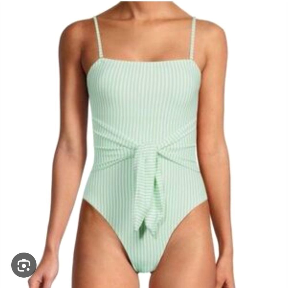 WeWoreWhat Capri Green Stripe One Piece Swimsuit Size XS